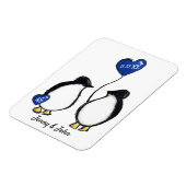 45. Saphire Hochzeitstag Pinguin Geschenk Magnet (Linke Seite)