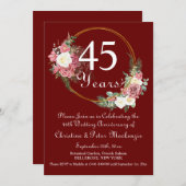 45. Saphire Hochzeitstag Rose Gold Frame Einladung (Vorne/Hinten)