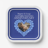 45. Saphire Jubiläum Foto Herzplatz Pappteller (Vorderseite)