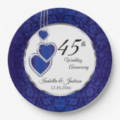 45. Saphire-Jubiläum Keepake Design Pappteller (Vorderseite)