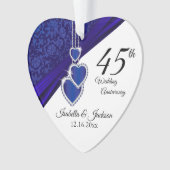 45. Saphire Wedding Anniversary Keepake Design Ornament (Vorderseite)