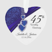45. Saphire Wedding Anniversary Keepake Design Ornament (Rückseite)