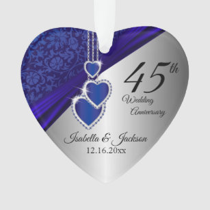 45. Saphire Wedding Anniversary Keepake Ornament