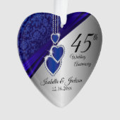 45. Saphire Wedding Anniversary Keepake Ornament (Vorderseite)