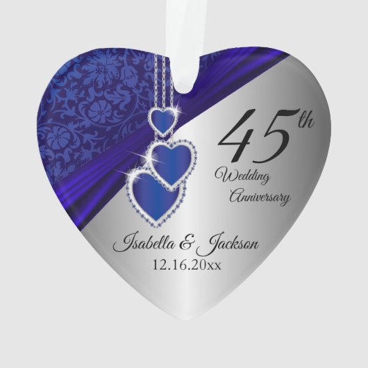 45. Saphire Wedding Anniversary Keepake Ornament (Rückseite)