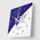 45. Saphire Wedding Anniversary Keepake Quadratische Wanduhr (Winkel)
