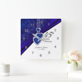 45. Saphire Wedding Anniversary Keepake Quadratische Wanduhr (Zuhause)