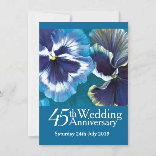 45. Saphire Wedding Party - Einladung blau (Vorderseite)