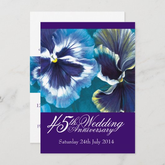 45. Saphire Wedding Party - Einladung blau (Vorne/Hinten)