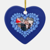 45. Saphirjubiläum Custom Foto Blue Keramik Ornament (Vorne)