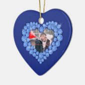 45. Saphirjubiläum Custom Foto Blue Keramik Ornament (Links)