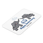 45. Sapire Hochzeitstag niedlicher Elefant Magnet (Linke Seite)