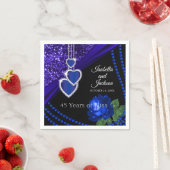 45. Sapphire Blue Glitzer and Rose Jubiläum Serviette (Beispiel)