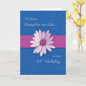 45. Schwiegertochter Geburtstag Daisy Pink Lila Karte (Gelbe Blume)