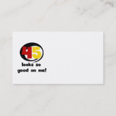 45 sieht mir so gut aus wie Shirts und Geschenke Visitenkarte (Rückseite)