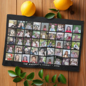 45 Square Foto Collage Grid mit Text - schwarz Geschirrtuch
