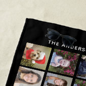 45 Square Foto Collage Grid mit Text - schwarz Strandtuch (Beispiel)