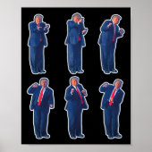45 Tanzpräsident Donald J Trump 2024 Niemals Surre Poster (Vorne)