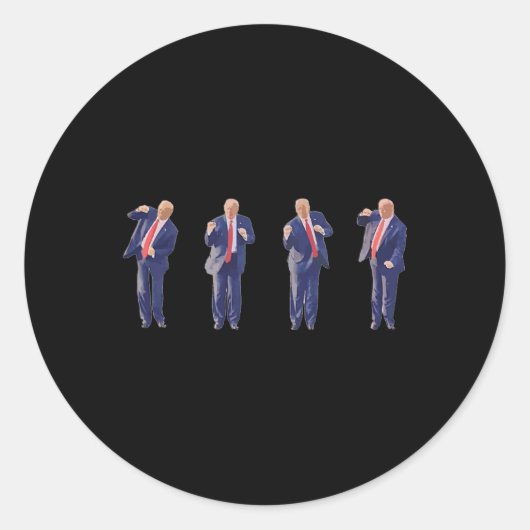 45 Tanzpräsident Donald J Trump 2024 Niemals Surre Runder Aufkleber (Vorderseite)