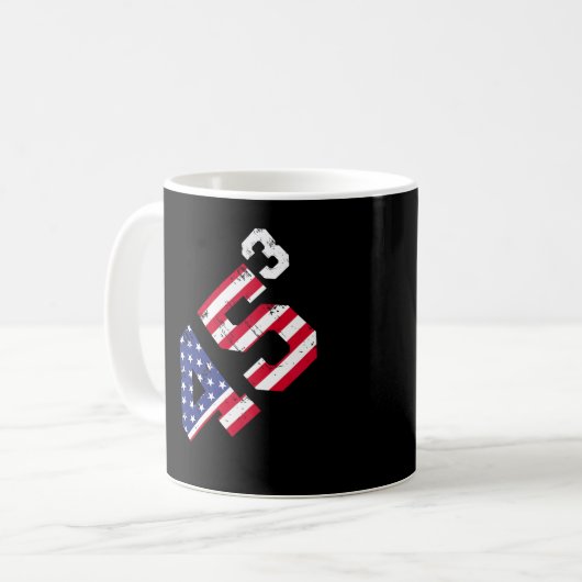 45³ Trump 2028 45 Kubed Third Term Präsident Ameri Kaffeetasse (Vorderseite Links)