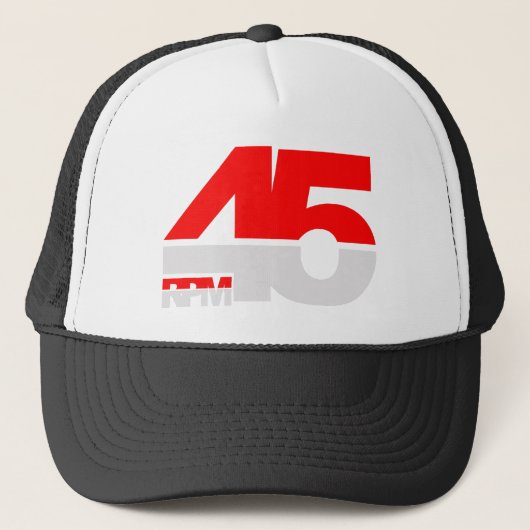 45 U/min - DJ-VinylTurntable-Disc-Jockey Truckerkappe (Vorderseite)