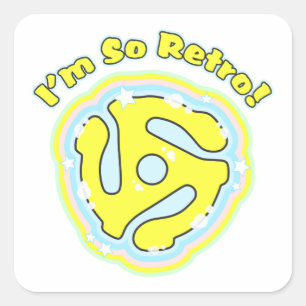 45 U-/minadapter so Retro Quadratischer Aufkleber