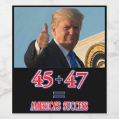 45 und 47 sind Amerika-Erfolg Weinetikett (Einzelnes Label)
