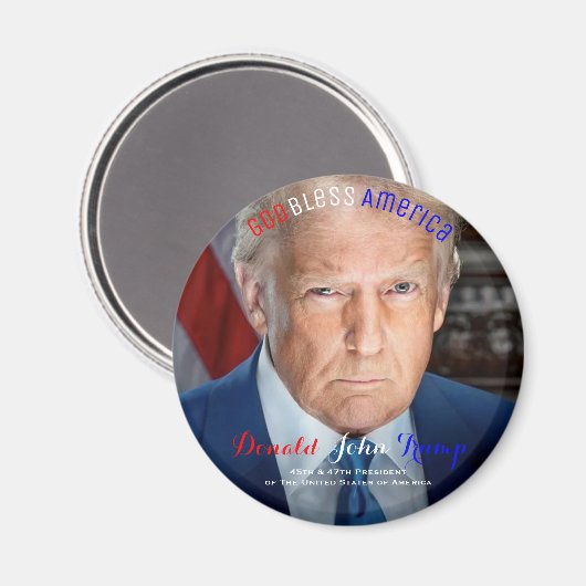 45. und 47. US-Präsident Donald Trump Magnet (Vorderseite/Rückseite)