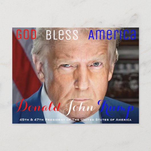 45. und 47. US-Präsident Donald Trump Postkarte (Vorderseite)
