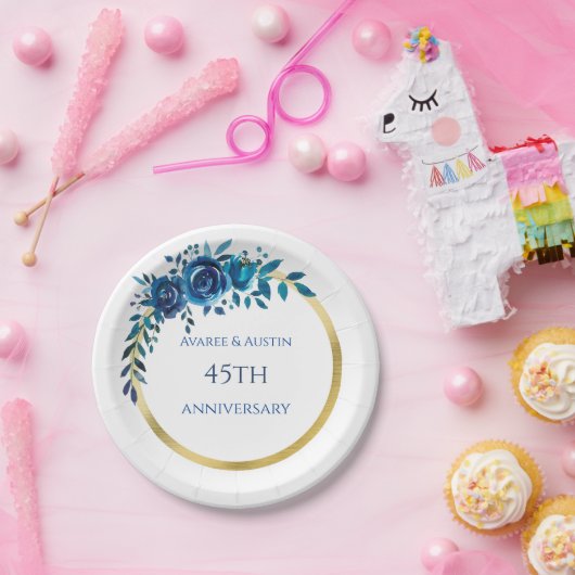 45. und 65. Saphire-Jubiläum Pappteller (Party)