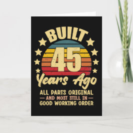 45 Years Ago All Parts Original 45th Birthday Feiertagskarte