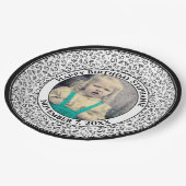 45 Your Photo Random Number Pattern Black/White Pappteller (Schrägansicht)