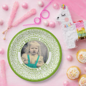 45 Your Photo Random Number Pattern Green/White Pappteller (Party)