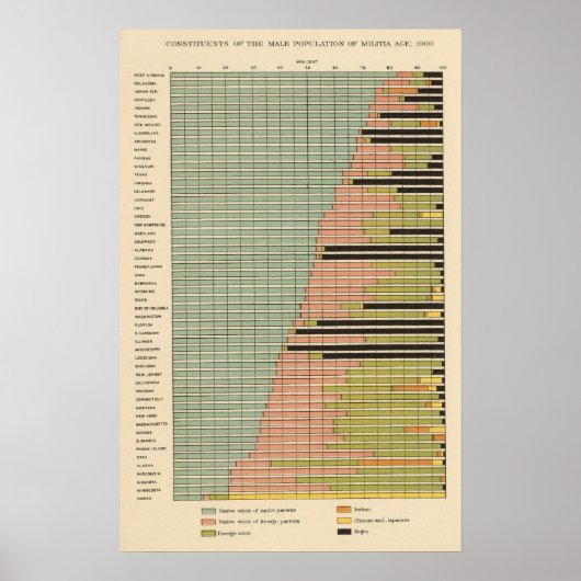 45 Zusammensetzung männliche Bevölkerung 1900 Poster (Vorne)