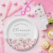 45th Birthday Pink Carnation January Birth Flower Pappteller (Party)