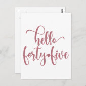 45th Birthday Women Hello 45 Cute 45 Years Old Postkarte (Vorne/Hinten)