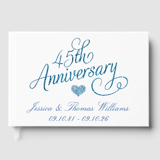 45th Sapphire Wedding Anniversary Gästebuch (Vorderseite)
