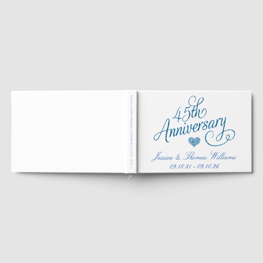 45th Sapphire Wedding Anniversary Gästebuch (Voll)