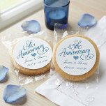 45th Sapphire Wedding Anniversary Runder Aufkleber<br><div class="desc">Celebrate a milestone in style with these elegant, custom-designed 45th anniversary stickers. Perfectly suited for a Sapphire Wedding Anniversary, these stickers feature a sophisticated faux-blue glitter script that adds a touch of shimmer to your party favors without the mess of real glitter. Whether you are sealing invitation envelopes, labeling "take-away"...</div>