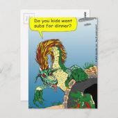 468 Seemänner "U-Boote zum Abendessen" Cartoon Postkarte (Vorne/Hinten)