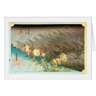 46. 庄 宿, 広 重 Shōno-juku, Hiroshige, Ukiyo-e