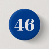 46 Biden Präsident blau weiße Zahl modern Button (Vorderseite)
