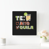 46.Cinco De Mayo Te Amo Quila Tequila Limon Quadratische Wanduhr (Zuhause)