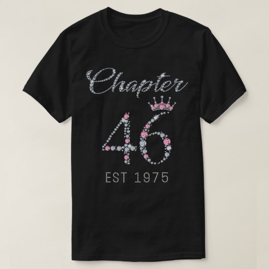 46 EST 1975 46Th Birthday Tee Gift For Wom (Design vorne)
