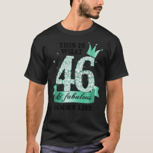 46 & Fabulous I Turquoise White Party Group Foto T-Shirt