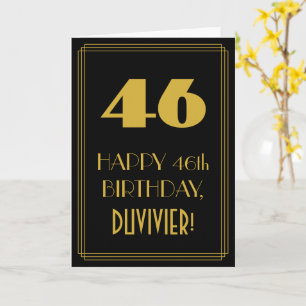 46. Geburtstag - Art Deco Inspiriert Look "46" & N Karte