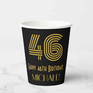 46. Geburtstag: Art Deco Inspiriert Look "46" & Na Pappbecher