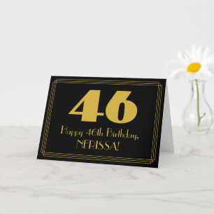 46. Geburtstag: Art Deco inspiriertes Aussehen "46 Karte