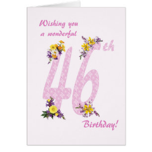 46. Geburtstag Blume Dekorierte Zahlen