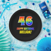 46. Geburtstag: Bold, Fun, Simple, Rainbow 46 Pappteller (Party)